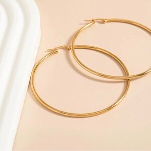 Trendy boutique Shiny Gold Hoop Earrings Bundle 4 pairs